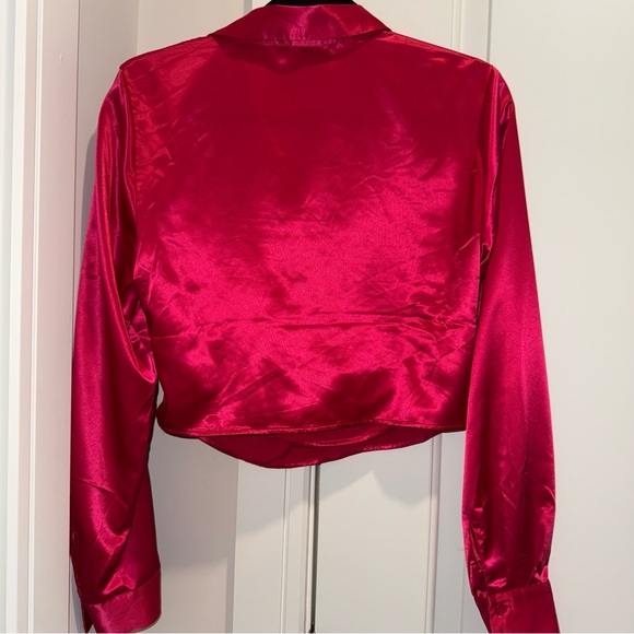Rachel Zoe Vibrant Red Satin Blouse - Picture 2 of 3